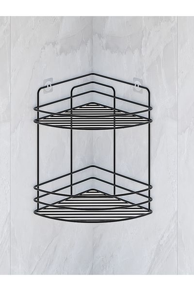 MultiStore Stainless Bathroom Organizer - Adhesiveness, Shampoo Holder, Black Tk02