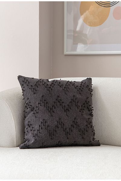 Ottoson Black Linen Throw Pillow Cover - 43X43 Single Decorative Polka Dot