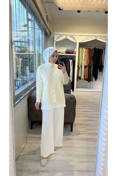 Invee Cardigan INVEE 6939 Tricoturi Vanilie