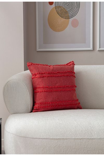 SWITA 43x43 Pernă decorativă cu buline din in roz