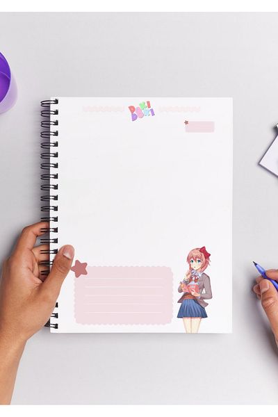Home Doki Doki Anime Spiral Notebook A5 (50 Sheets)