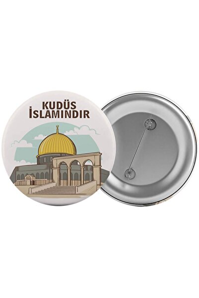 Saturn Kudüs İslamındır Filistin Çanta Rozeti 20 Adet En Büyük Boy 5.8cm İğne...