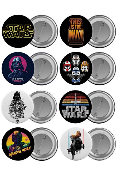 Saturn Star Wars Çanta Rozeti Seti 8 Adet En Büyük Boy 5.8cm İğneli Broş