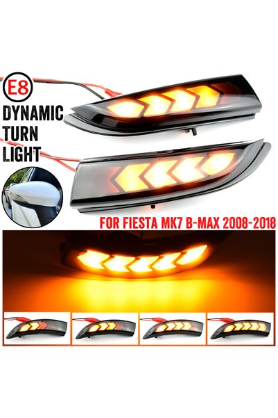 Choice Black For Ford Fiesta 7 2008-2017 Dynamic Turn Signal Light LED Side R...