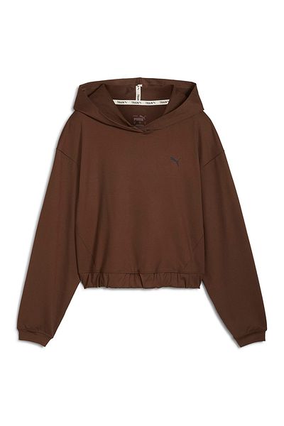 Puma Studio Foundations Γυναικεία φούτερ με κουκούλα σε καφέ χρώμα