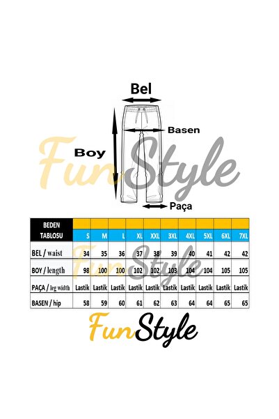 FUNSTYLE Unisex Büyük Beden Lastik Paça Eşofman Altı