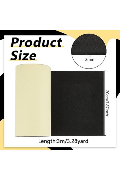 Choice Aech03-08408 1 Roll Black Self Adhesive Eva Foam Roll 2mm Thick Waterproof Foam Rubber Sheet For Fur