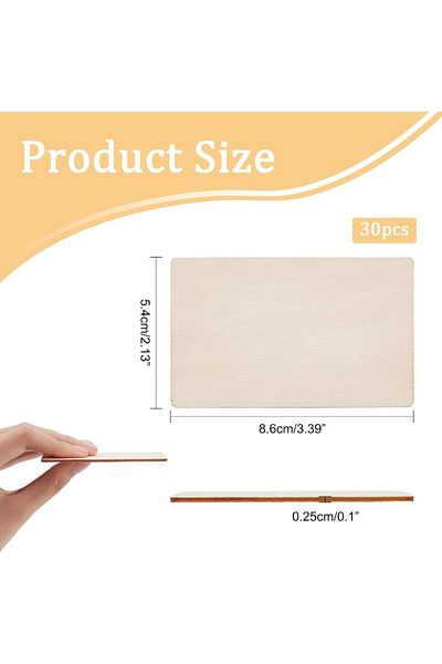 Choice 30 Pc 30 Pcs Wooden Blanks Business Cards Blanks Name Card Laser Engraved Business Card Rectangle Un