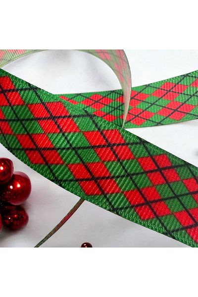 BukiroAtelier Christmas Ribbon - Pine Tree Patterned, 2 Meters Gift Packaging
