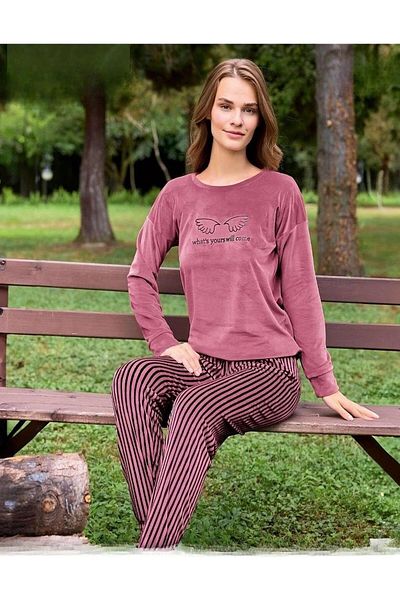 Pijamoni Γυναικείο Σετ Πιτζάμες Winter Crew Neck Lycra Velvet 4210/10- 1 Τεμάχιο