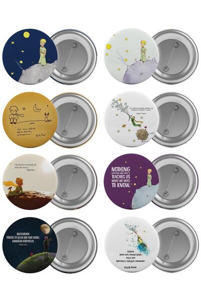 Genel Markalar Küçük Prens Çanta Rozeti Seti 8 Adet En Büyük Boy 5.8cm Iğneli...