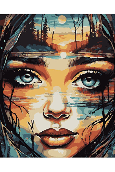 Lamba Cini Sayılarla Boyama Kasnaklı Tablo Seti Fırça Boya Dahil 40x50 COOL