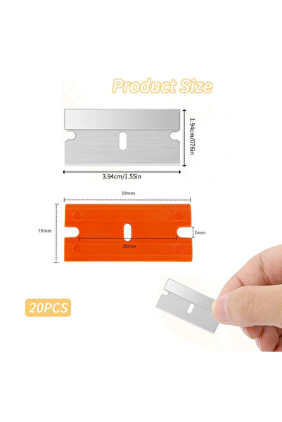 choice2 20Pcs Razor Scraper Blades Plastic Scraper Replacement for Car Sticker Remover Decals Window Glas...