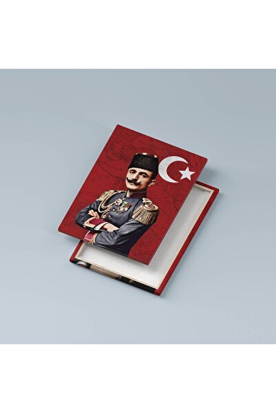 Saturn İttihat Terakki Sancağı Kanvas Tablo Seti 4'lü 40x55cm Enver Paşa Talat Paşa Cemal Paşa Ittihat Bayr