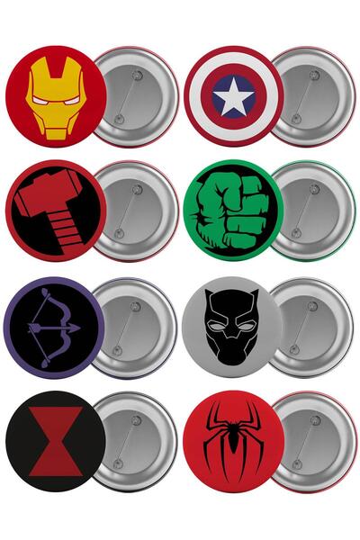 Saturn Avengers Logo Çanta Rozeti Seti Yenilmezler 8 Adet En Büyük Boy 5.8cm ...