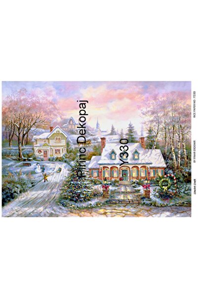 LİNEART Lineart Christmas Pattern Brass Decopage Paper No:Y330- 29X42Cm