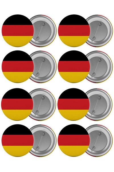 Saturn Germany Flag Bag Badge Set 8 Pieces Biggest Size 5.8cm Pin Brooch
