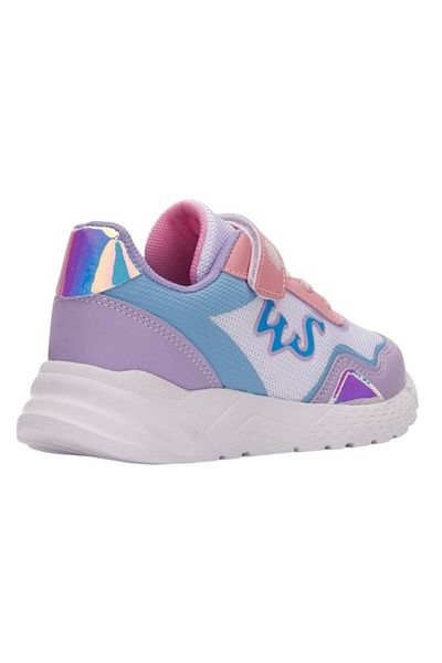 Liger Adidași pentru copii ALBI și LILA - cu șireturi și velcro