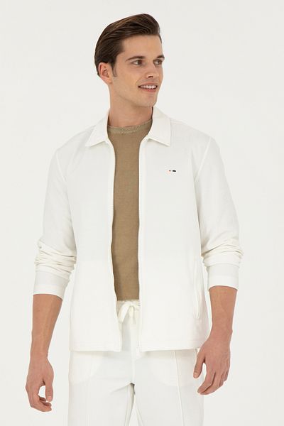 U.S. Polo Assn. Men's Ecru Knitted Cardigan 50282231-Vr019