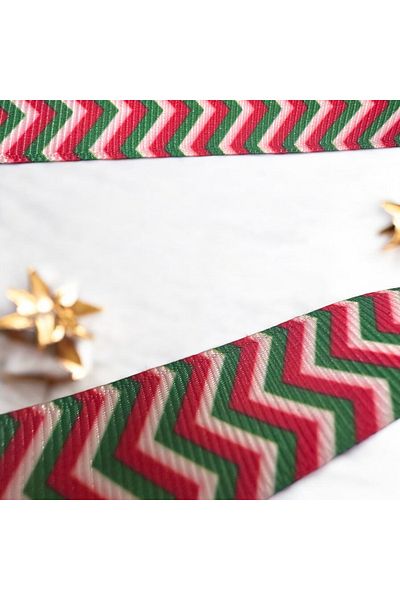 BukiroAtelier Christmas Ribbon - Pine Tree Patterned, 2 Meters Gift Packaging