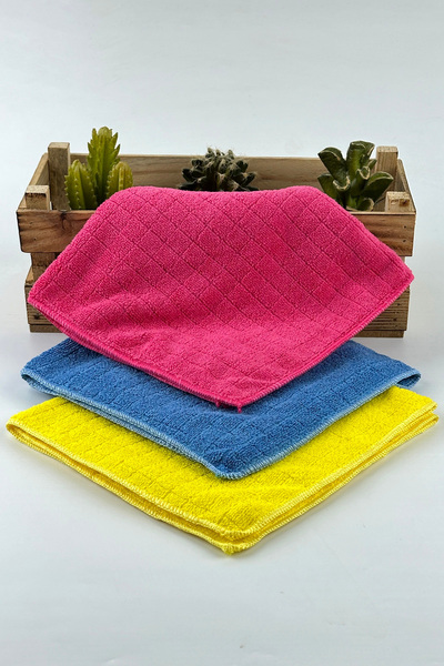 M.Y. TASO ( 3 Adet ) Sihirli Kadife Doku Mutfak Bezi Süper Su Emici Leke Tutmaz Koku Yapmaz 40*40 Cm