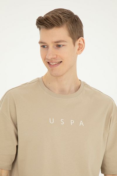 U.S. Polo Assn. Men's Comfort Fit Crew Neck Light Khaki T-Shirt 50282029 -Vr183