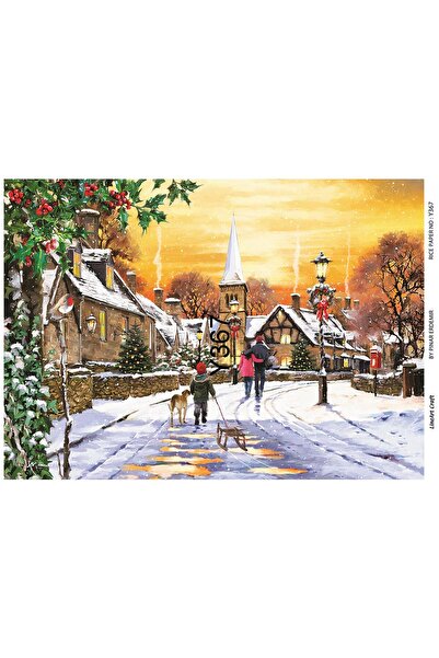 LİNEART Lineart Yılbaşı Deseni Pirinç Dekopaj Kağıdı No:Y367- 29x42cm