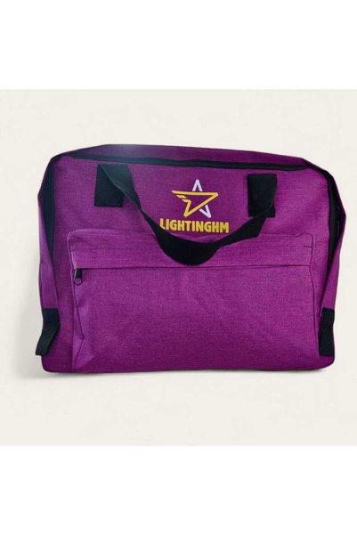 LIGHTINGHM 35 Liter 3 Pocket Travel Sport Sightseeing Water Resistant Long Strap Cabin Size Purple Shoulder Handbag