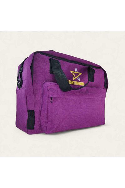 LIGHTINGHM 35 Liter 3 Pocket Travel Sport Sightseeing Water Resistant Long Strap Cabin Size Purple Shoulder Handbag