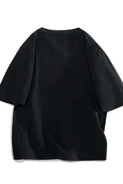 Touz Moda Music is My Life Unisex Μαύρο Oversize μπλουζάκι