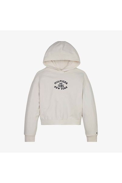 Tommy Hilfiger Monotype Flock Kids White Sweatshirt