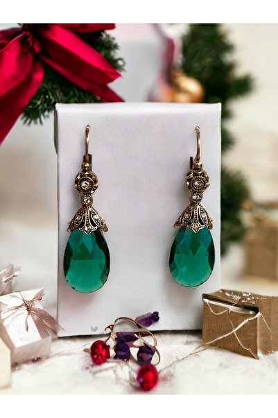 FAYRA ACCESSORIES Kristal Taşlı Büyük Kedi Gözü Küpe