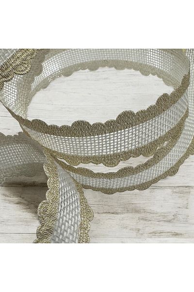 BukiroAtelier 2 Meters 2 cm Wicker Glitter Jute Ribbon Strip - Edge Packaging
