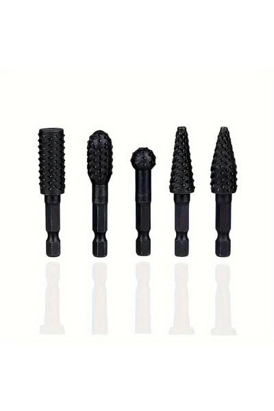 Choice 5Pcs 5pcs/10pcs Rotary Burr Rasp Set Wood Carving File Rasp Drill Bits 1/4'' Hex Shank Rotary Rasp F