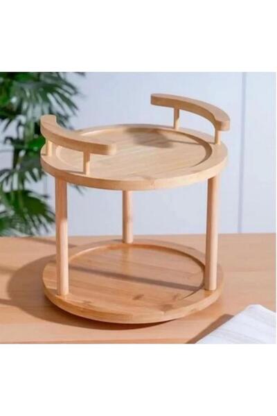 ACAR 274 Bambu 2 Katlı Yuvarlak Sunumluk