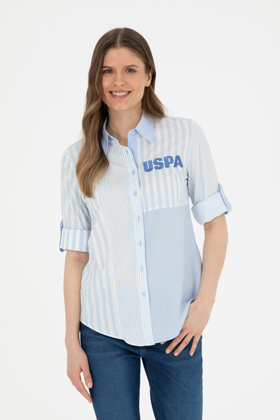U.S. Polo Assn. Light Blue Long Sleeve Women's Shirt -50283420-VR003
