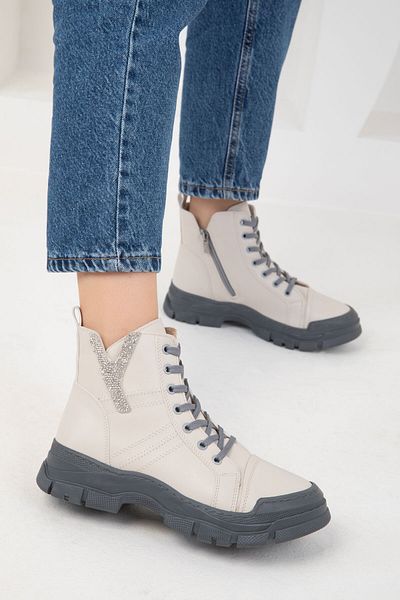 SOHO Beige-Grey Women's Boots & Booties 19915