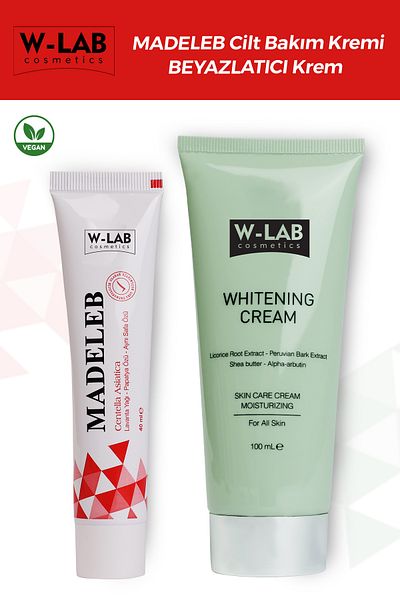 W-Lab Kozmetik مجموعة كريم مادليب 40 مل و 100 مل - تجديد وتبييض البشرة