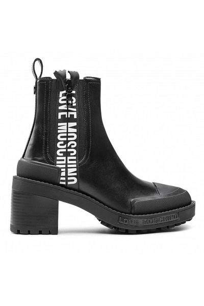 Love Moschino Kožené kotníkové boty