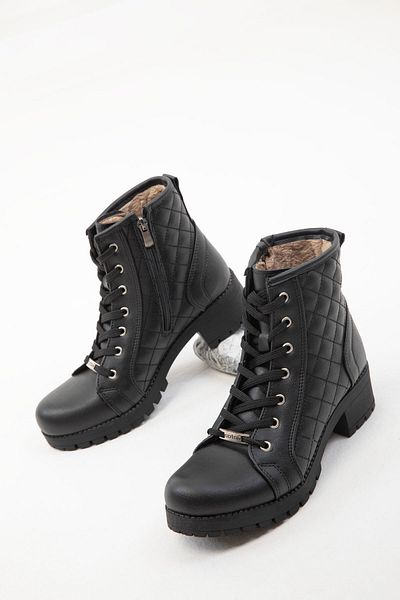 SOHO Black Quilted 13786 Boots& Bootie