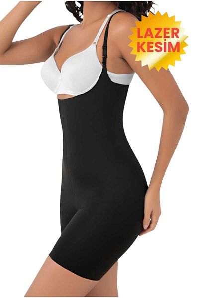 Uniquetrenders Women's Laser Cut Slimming and Gathering Full Length Strap Corset