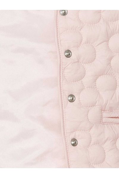 OliveYouMom Light Pink V-Neck Patterned Baby Girl Vest with Pockets