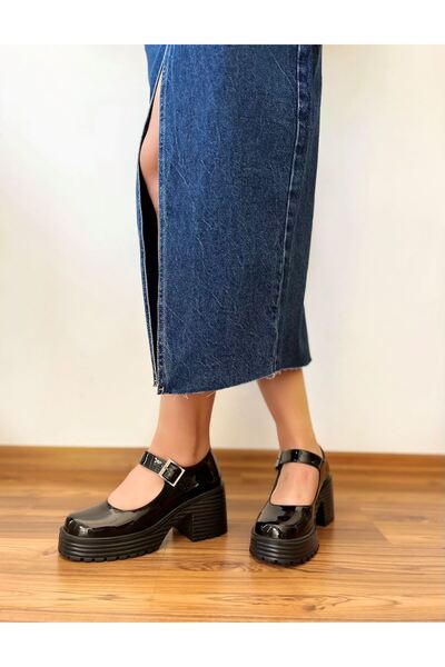 Saracshoes Kadın Ayakkabı Siyah Tokalı Pelina
