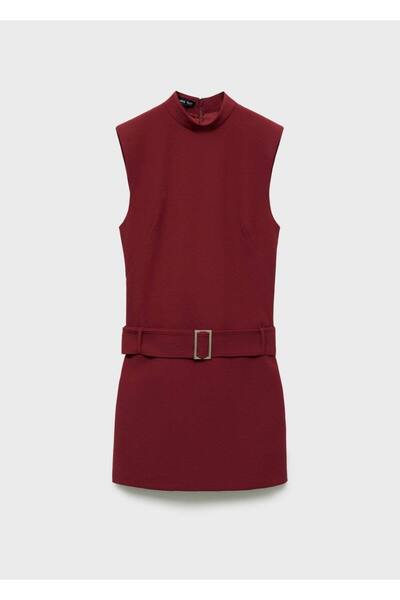 MANGO Woman Kemerli kısa elbise