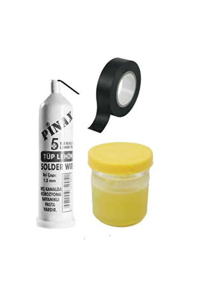 yunuskayatek Lehim İhtiyaç Seti Lehim Teli,Lehim Pastası,Elektrik Bandı 3 Par...