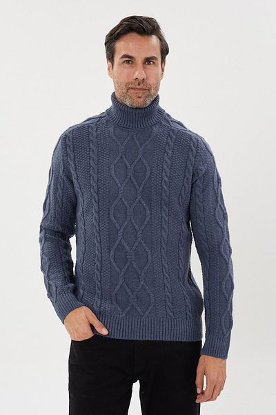 Tony Montana Hair Braid Patterned Regular Fit Wool Sweater-T-5011