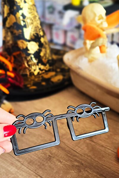 PEKSHOP Halloween Party Black Spider Plastic Glasses - 1 Piece