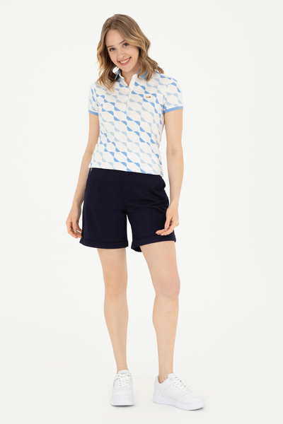 U.S. Polo Assn. Γυναικείο μπλουζάκι με γιακά πόλο σκούρο μπλε 50282906-VR032