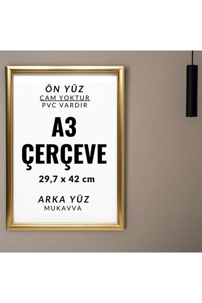 CreaWitch A3 Altın Çerçeve 30 X 42 Cm Puzzle Belge Sertifika Fotoğraf Resim Çerçevesi Pvc