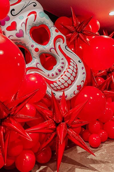 PEKSHOP Red Polar Star Foil Balloon One Piece Large Polar Star Balloon 27Inch 70cm
